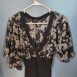 Takara Black and White Floral Top
